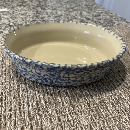 Roseville pottery blue sponge - pottery,